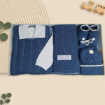 Conjunto Saida Maternidade Completa Recem Nascido Menino 7 peças Jeans - Imagem 6
