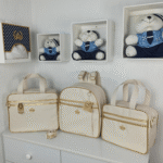 Bolsa Maternidade Feminino e Masculino Kit 2 Bolsas + Mochila + Trocador Rubi Creme - Imagem 5