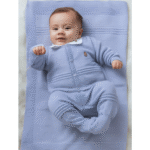 Kit Saida Maternidade Menino P Tricot 4 Peças 1 a 3 Meses Azul Celeste