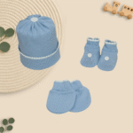 Conjunto Saida Maternidade Completa Recem Nascido Menino 7 peças Azul Celeste - Imagem 4