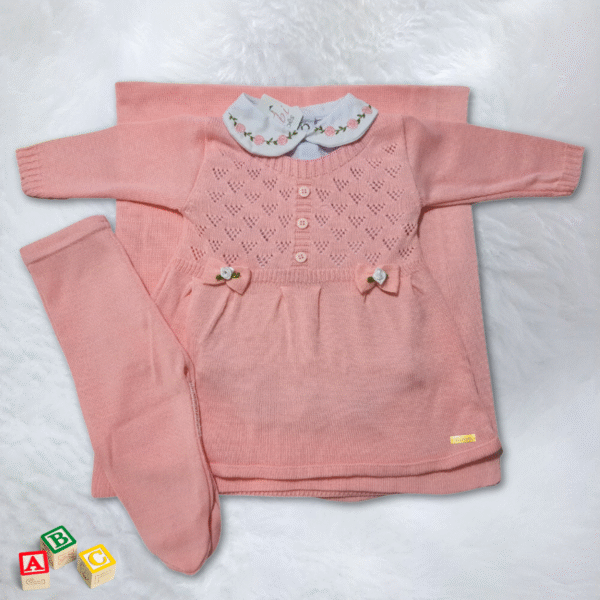 Conjunto Roupa Bebê Menina Saida Maternidade P 4 Peças 1 a 3 Meses Rosa