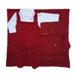 Kit Saida Maternidade Menino P Tricot 4 Peças 1 a 3 Meses Vermelho - Imagem 3
