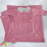 Conjunto Roupa Bebê Menina Saida Maternidade P 4 Peças 1 a 3 Meses Rosa Barbie