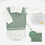 Conjunto Saida Maternidade Completa Recem Nascido Menino 7 peças Verde Militar - Imagem 2