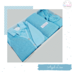 Conjunto Saida Maternidade Completa Recem Nascido Menino 7 peças Azul Liso - Imagem 7