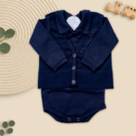 Conjunto Saida Maternidade Completa Recem Nascido Menino 7 peças Marinho Liso - Imagem 3