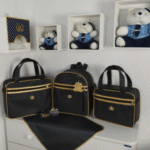 Bolsa Maternidade Feminino e Masculino Kit 2 Bolsas + Mochila + Trocador Rubi Preta