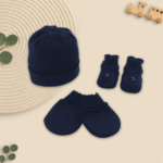 Conjunto Saida Maternidade Completa Recem Nascido Menino 7 peças Marinho Liso - Imagem 5