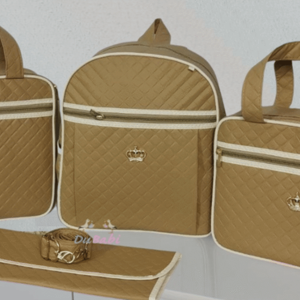 Bolsa Maternidade Feminino e Masculino Kit 2 Bolsas + Mochila + Trocador Rubi Gengibre