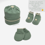 Conjunto Saida Maternidade Completa Recem Nascido Menino 7 peças Verde Militar - Imagem 3