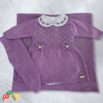 Conjunto Roupa Bebê Menina Saida Maternidade P 4 Peças 1 a 3 Meses Lavanda