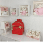 Bolsa Maternidade Feminino e Masculino Kit 2 Bolsas + Mochila + Trocador Rubi Vermelha - Imagem 4