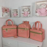 Bolsa Maternidade Feminino e Masculino Kit 2 Bolsas + Mochila + Trocador Rubi Salmon - Imagem 3