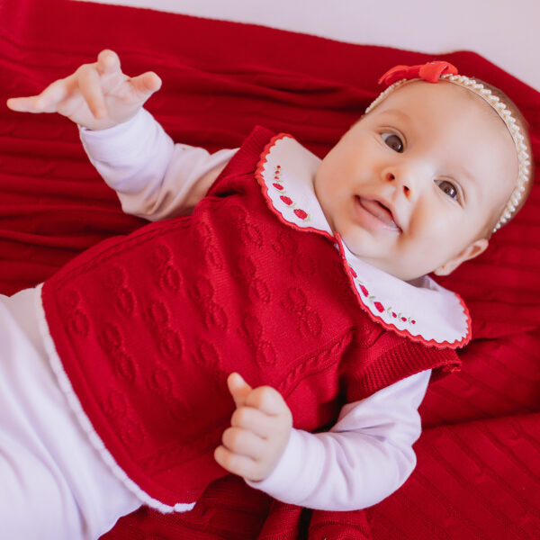 Kit Saída Maternidade Completa Menina 7 Peças Tamanho RN Vermelha