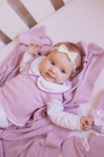 Kit Saída Maternidade Completa Menina 7 Peças Tamanho RN Lilás