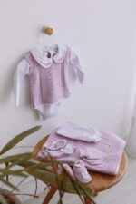 Kit Saída Maternidade Completa Menina 7 Peças Tamanho RN Lilás - Imagem 6