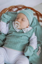 Kit Saída Maternidade Completa Menino Menina 7 Peças Tamanho RN VERDE - Imagem 7