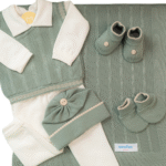 Conjunto Saida Maternidade Completa Recem Nascido Menino 7 peças Verde Militar - Imagem 6