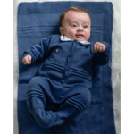 Kit Saida Maternidade Menino P Tricot 4 Peças 1 a 3 Meses Jeans