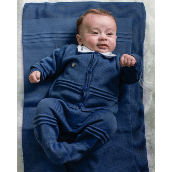 Kit Saida Maternidade Menino P Tricot 4 Peças 1 a 3 Meses Jeans