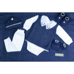 Kit Saída Maternidade Completa Menino 7 Peças Tamanho RN JEANS - Imagem 2