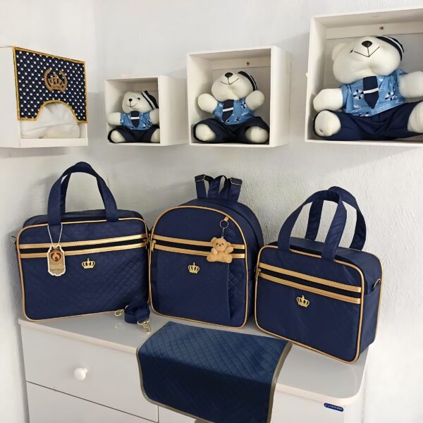 Bolsa Maternidade Feminino e Masculino Kit 2 Bolsas + Mochila + Trocador Rubi Marinho