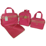 Bolsa Maternidade Feminino e Masculino Kit 2 Bolsas + Mochila + Trocador Rubi Pink