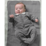 Kit Saida Maternidade Menino P Tricot 4 Peças 1 a 3 Meses Cinza