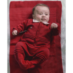 Kit Saida Maternidade Menino P Tricot 4 Peças 1 a 3 Meses Vermelho