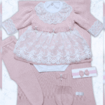Kit Saída de Maternidade Menina Tricot Conjunto Recem Nascido Princesa Rosa Bebê