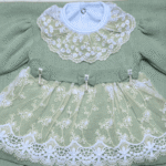 Kit Saída de Maternidade Menina Tricot Conjunto Recem Nascido Princesa Verde Maré - Imagem 3