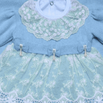 Kit Saída de Maternidade Menina Tricot Conjunto Recem Nascido Princesa Azul - Imagem 4