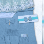 Kit Saída de Maternidade Menina Tricot Conjunto Recem Nascido Princesa Azul - Imagem 3