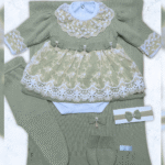 Kit Saída de Maternidade Menina Tricot Conjunto Recem Nascido Princesa Verde Maré