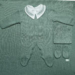 Saída de Maternidade Tricot Elegance Macacão – 5 Peças | Tamanho P (1 a 3 meses)