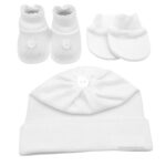 Kit Recem Nascido Sapato Touca e Luva para Saida Maternidade