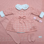 Conjunto Saída de Maternidade Tricot Luxo 6 Peças – Tamanho P (1 a 3 meses)