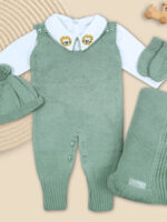 Saída Maternidade Completa Tam P 1 a 3 meses Bordado Leão Tricot - Imagem 2