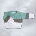 Saída Maternidade Tricot Menino Trança Tam 1 a 3 Meses Dubabi Baby - Imagem 3